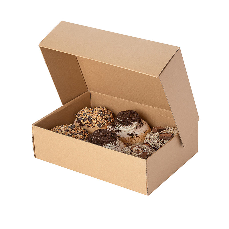 Cake & 6 Donut Shipper Box - Kraft