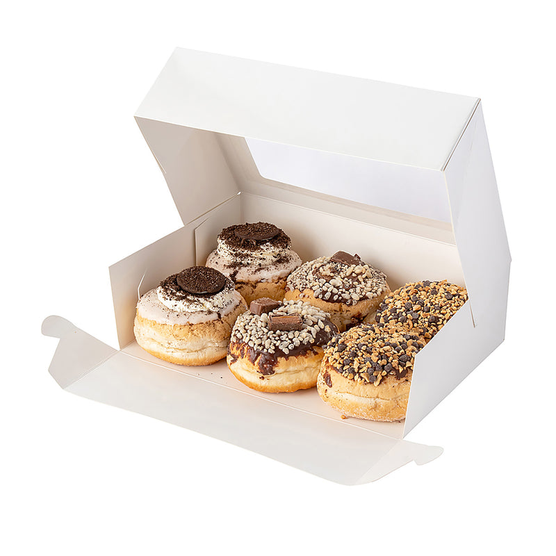 Cake & 6 Donut Window Box - White Gloss Artcard