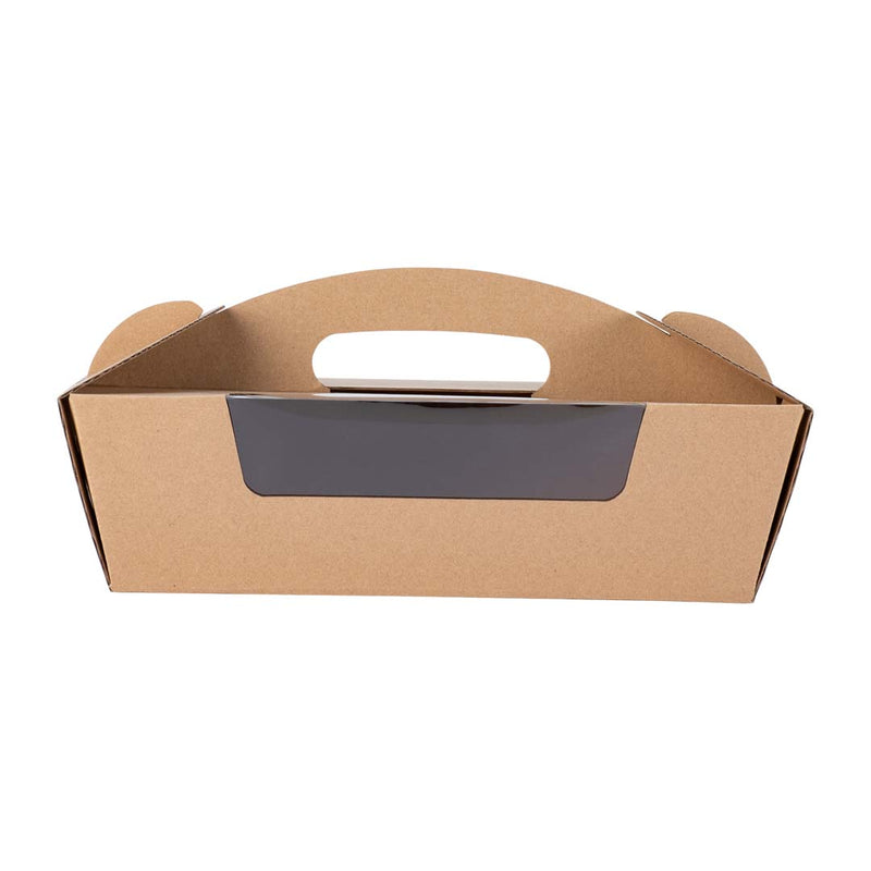 Catering Hamper Carry Box - Window - Small - Kraft