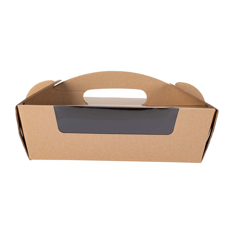 Catering Hamper Carry Box - Window - Medium - Kraft