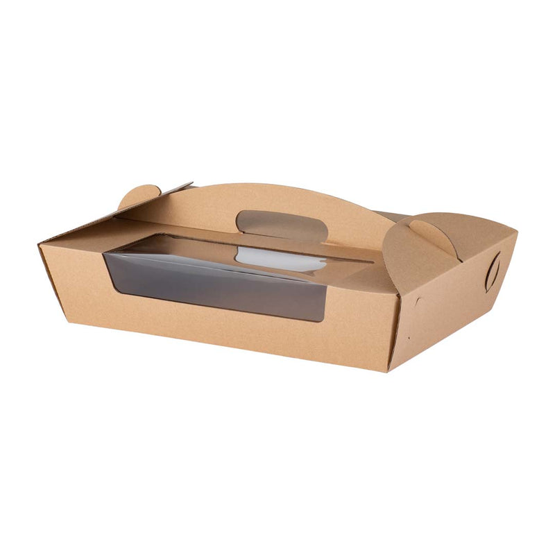 Catering Hamper Carry Box - Window - Large - Kraft