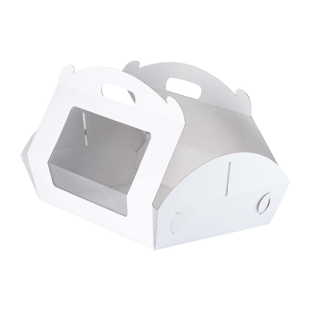 Catering Hamper Carry Box - Window - Large - Gloss White  - Sample