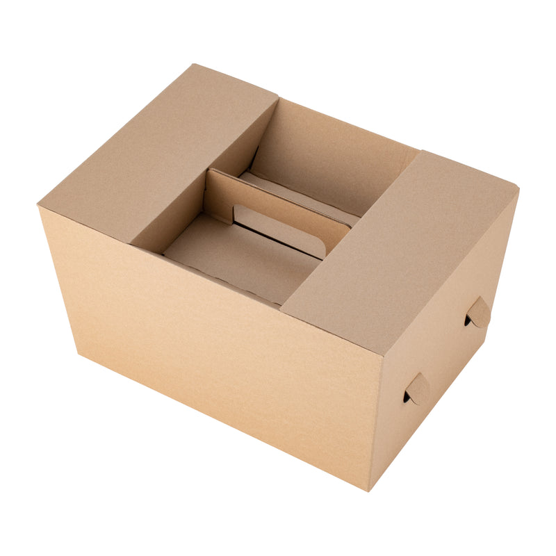 Catering Hamper Carry Box - Deep Large - Recessed Handle - Kraft