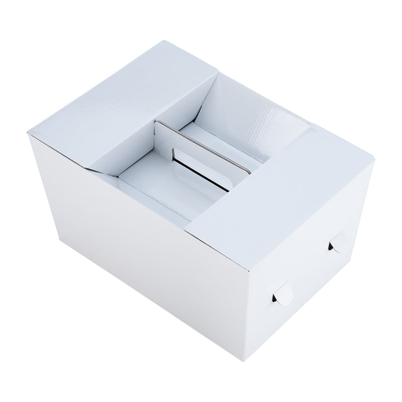 Catering Hamper Carry Box - Deep Large - Recessed Handle - Gloss White