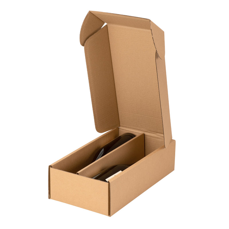2 Bottle Shipper Box with Divider - Kraft - Sample