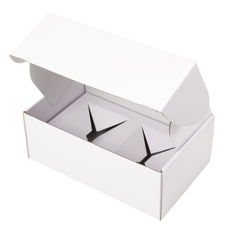 Gift Shipper Box – Candle Jar Medium Rectangle with Insert - Gloss White - Sample