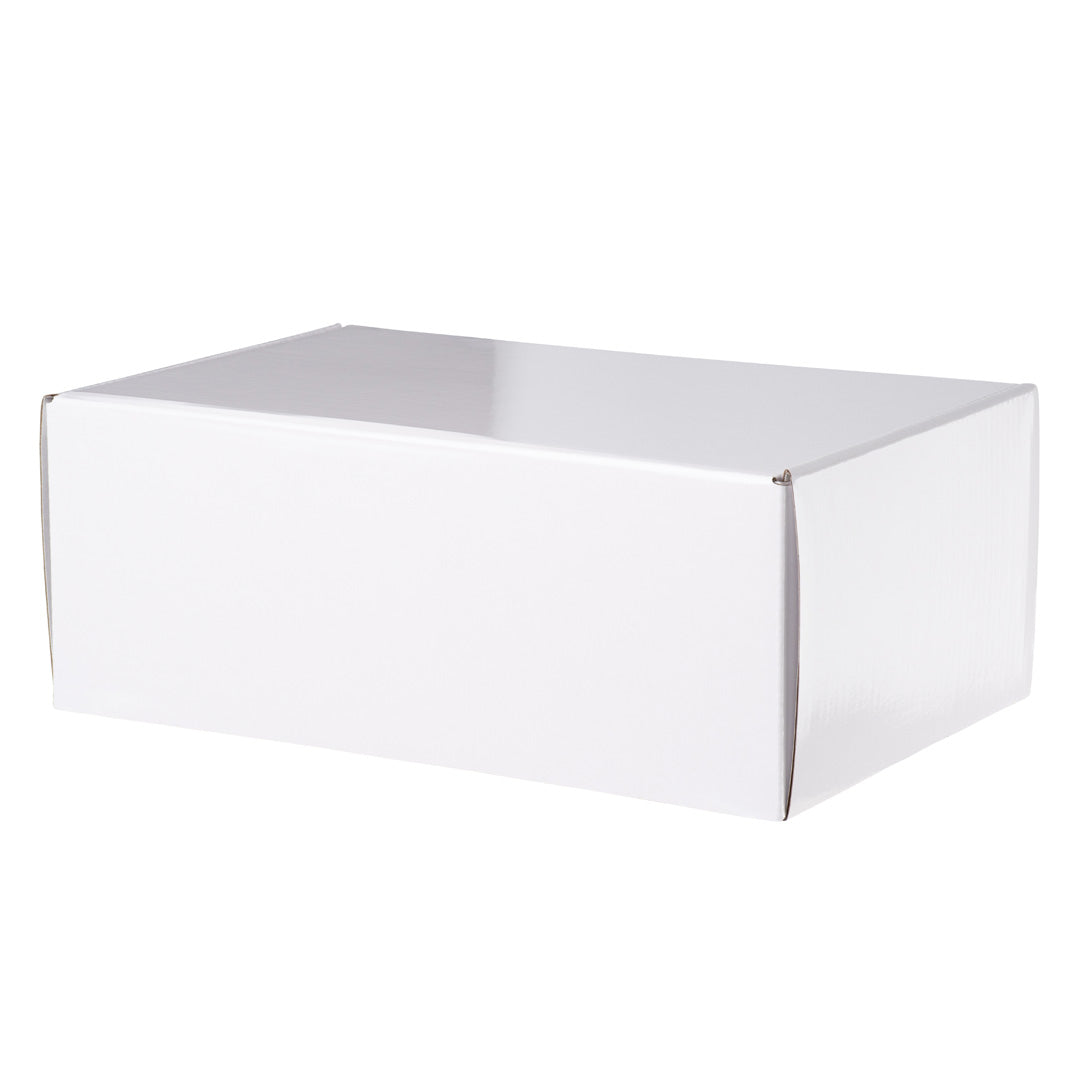 Gift Shipper Box – Candle Jar - Large Rectangle with Insert - Gloss White - Sample