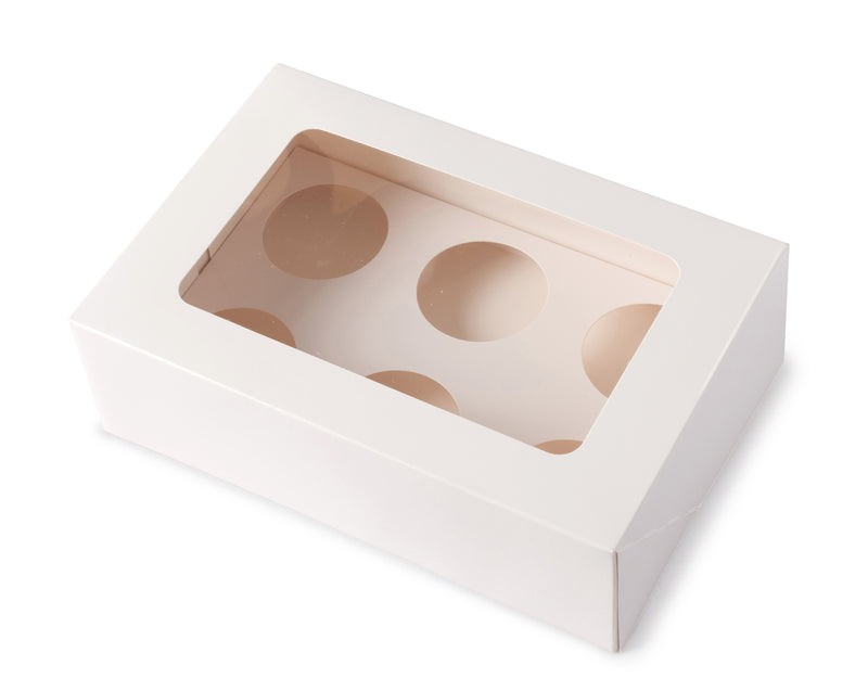 Six Cupcake Box - Gloss White - Sample